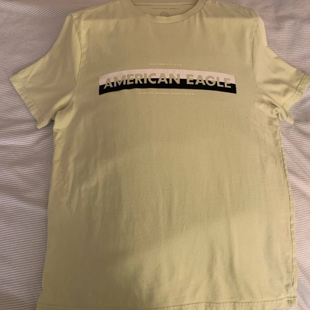 American Eagle Outfitters Mens Graphic T-Shirt Mint Green New York City Medium